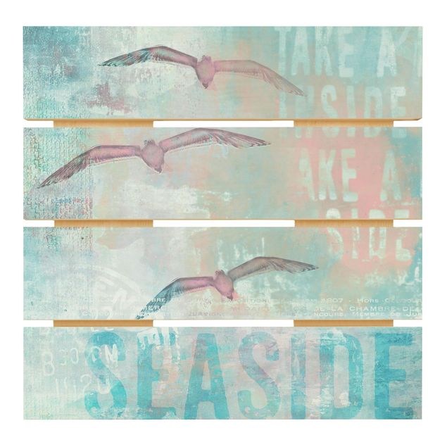 Billeder Shabby Chic Collage - Seagulls
