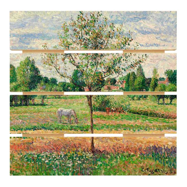 Kunst stilarter post impressionisme Camille Pissarro - Meadow with Grey Horse, Eragny