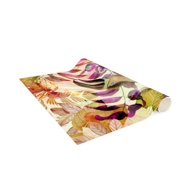 Moderne tæpper Colourful Collage - Toucan