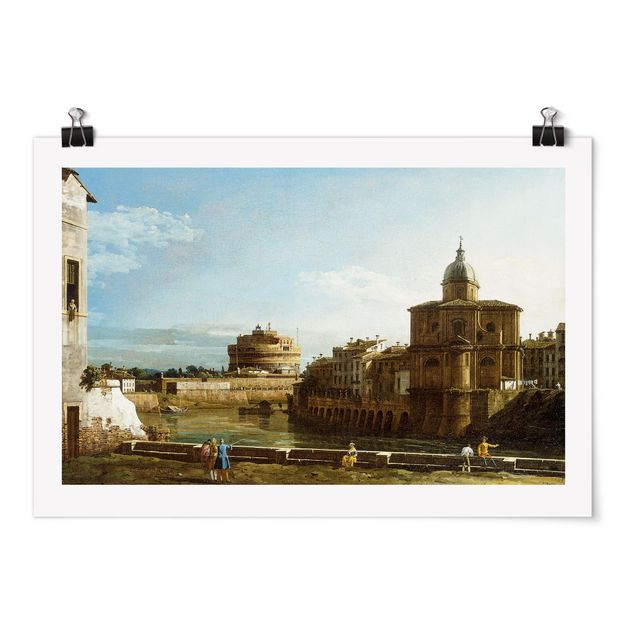 Kunst stilarter post impressionisme Bernardo Bellotto - View of Rome on the Banks of the Tiber