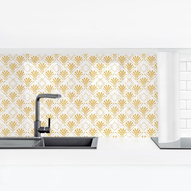Køkken stænkplade Glitter Optic With Art Deco Pattern In Gold