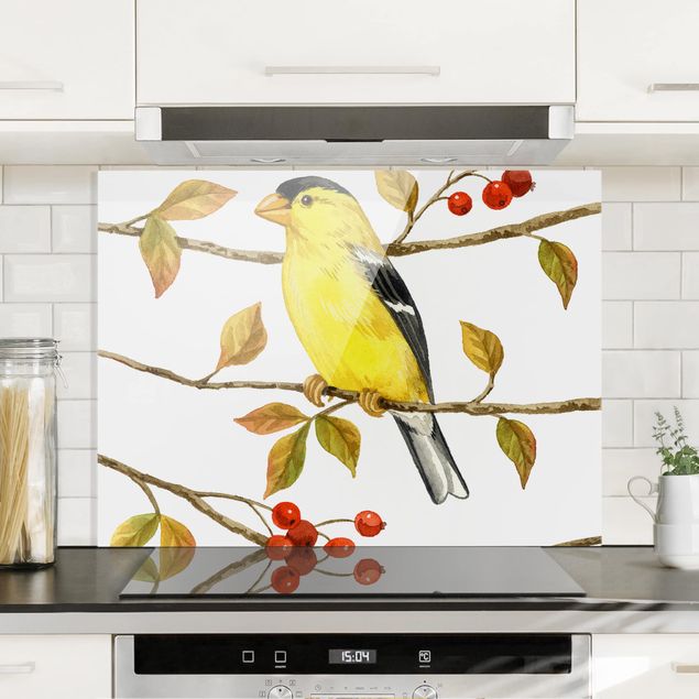 køkken dekorationer Birds And Berries - American Goldfinch