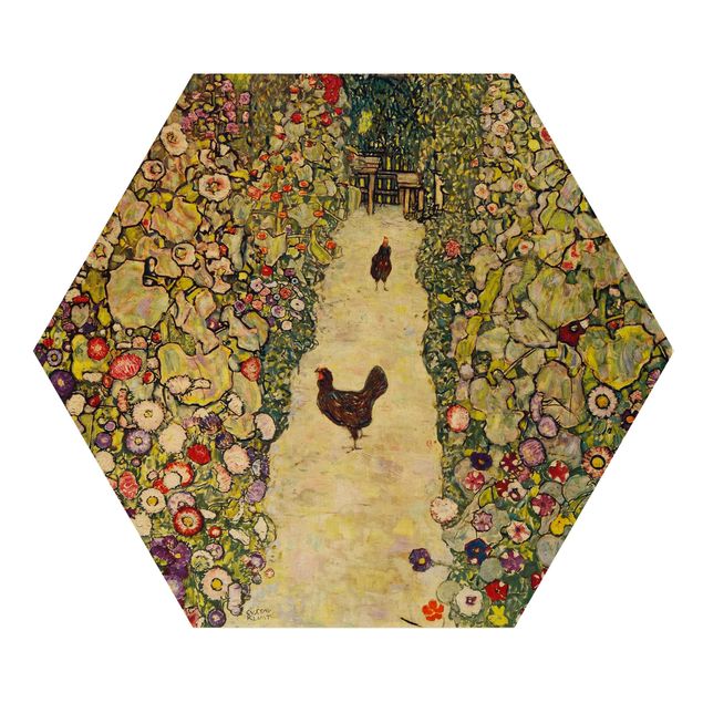 Billeder Gustav Klimt Gustav Klimt - Garden Path with Hens
