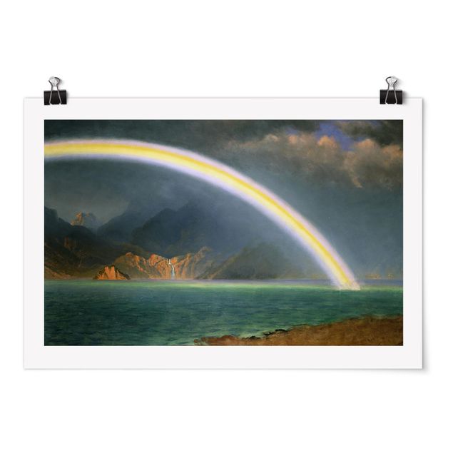 Billeder landskaber Albert Bierstadt - Rainbow over the Jenny Lake, Wyoming