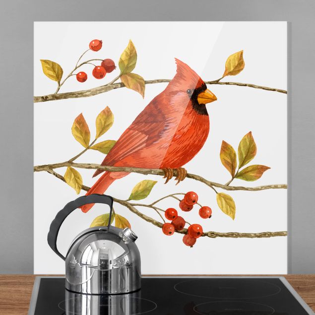 køkken dekorationer Birds And Berries - Northern Cardinal