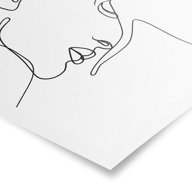 Plakater kunsttryk Line Art Gentle Faces Black And White