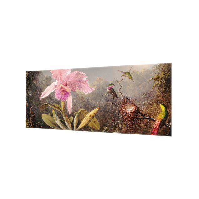 Kunsttryk Martin Johnson Heade - Orchid And Three Hummingbirds