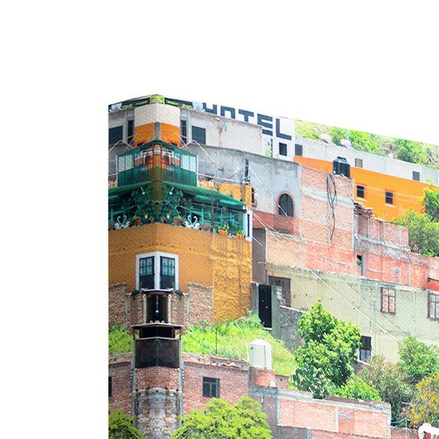 Billeder på lærred Coloured Houses Front Guanajuato