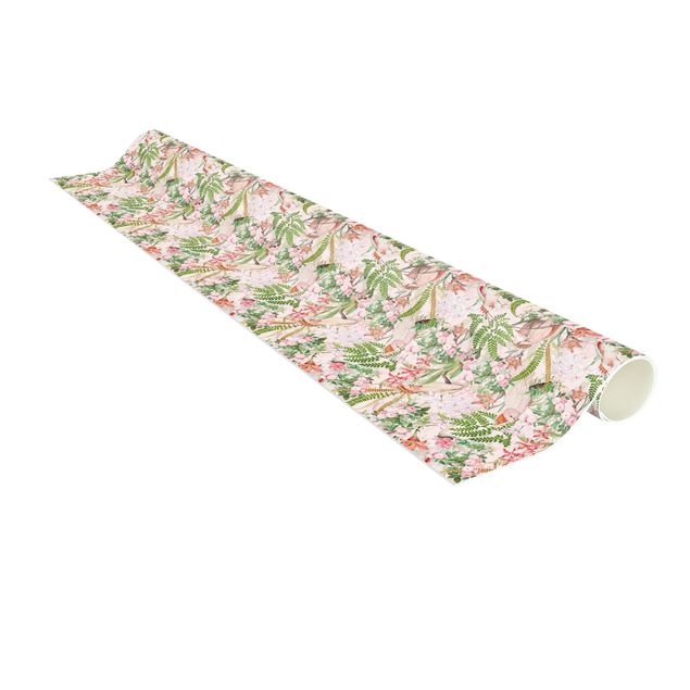tæppe med blomster Pink Cockatoos With Flowers