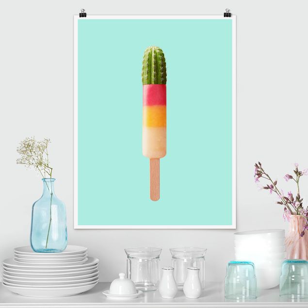 køkken dekorationer Popsicle With Cactus
