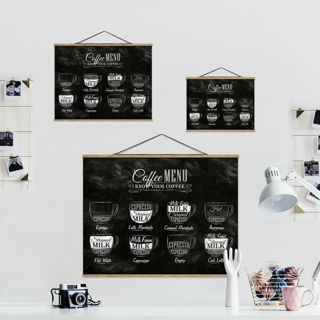 Billeder Coffee Varieties Chalkboard