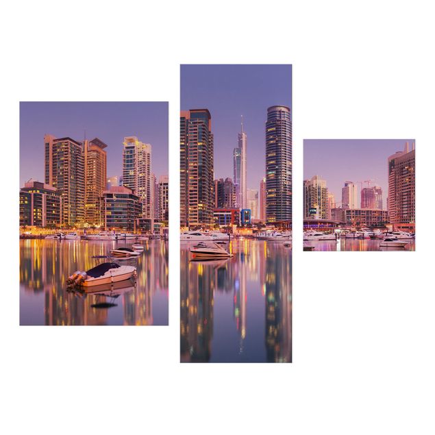 Billeder på lærred arkitektur og skyline Dubai Skyline And Marina