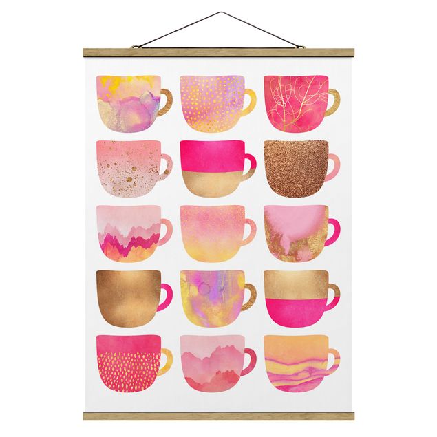 Billeder moderne Golden Mugs With Light Pink