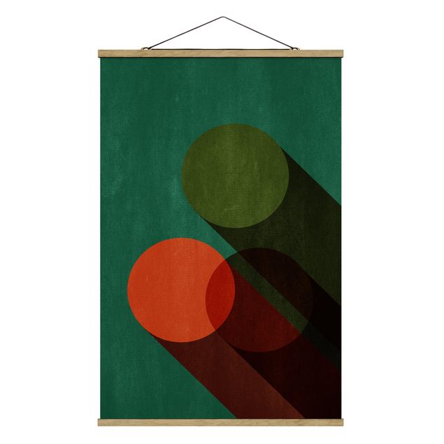 Billeder moderne Abstract Shapes - Circles In Green And Red