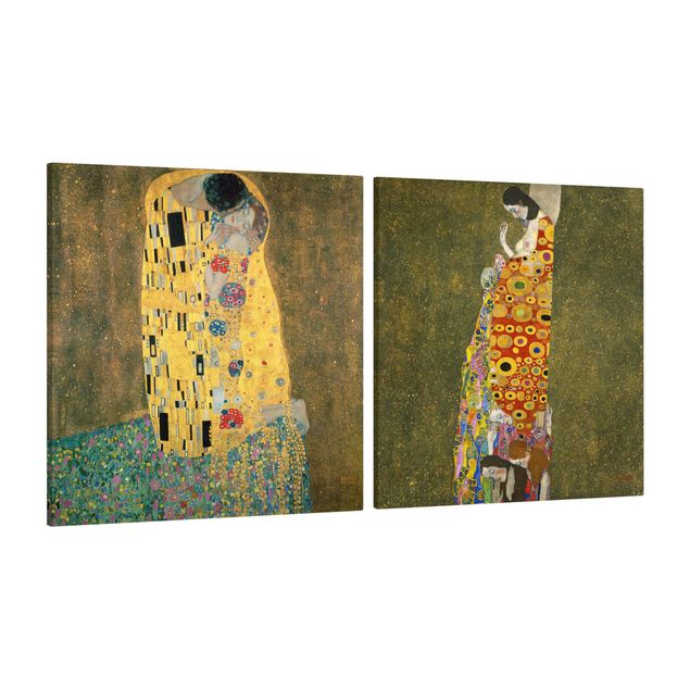 Billeder på lærred kunsttryk Gustav Klimt - Kiss And Hope