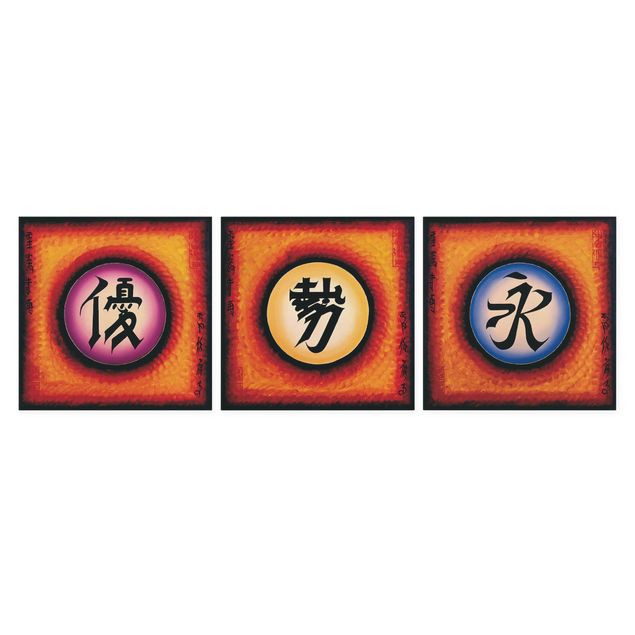 Billeder på lærred Chinese Characters Trio