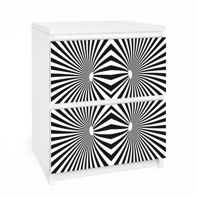 Selvklæbende folier mønstre Psychedelic Black And White pattern