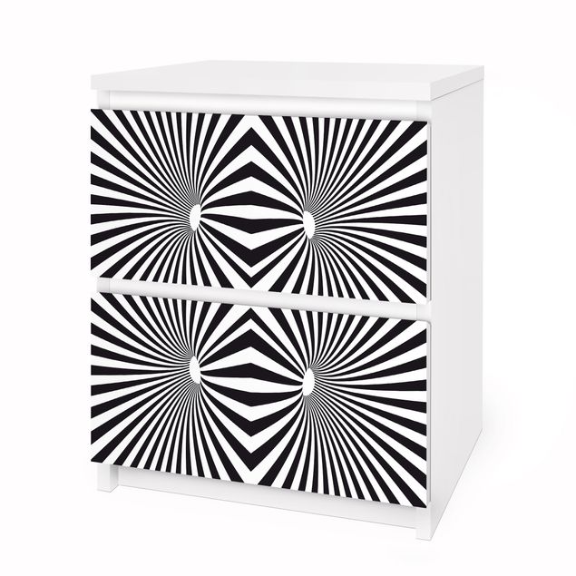 Selvklæbende folier Psychedelic Black And White pattern