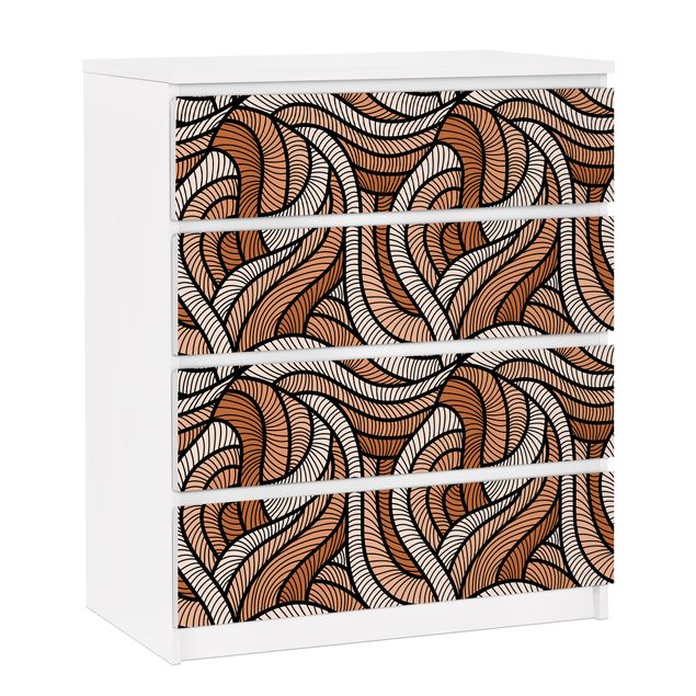 Selvklæbende folier mønstre Woodcut In Brown
