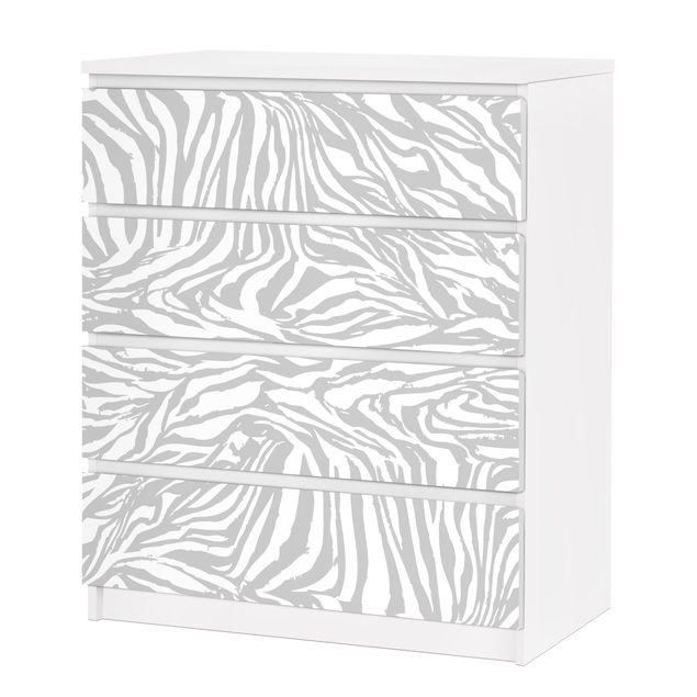 Møbelfolier Zebra Design Light Grey Stripe Pattern