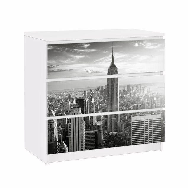 Selvklæbende folier grå Manhattan Skyline