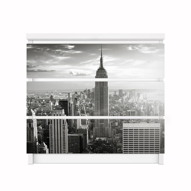 Selvklæbende folier sort Manhattan Skyline