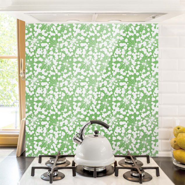 køkken dekorationer Natural Pattern Dandelion With Dots In Front Of Green