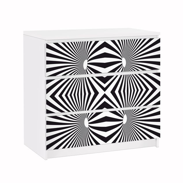 Selvklæbende folier mønstre Psychedelic Black And White pattern