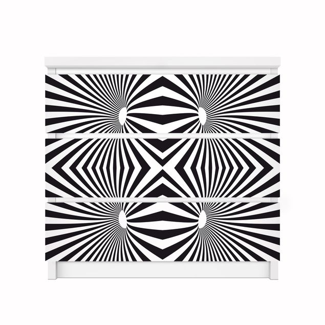 Selvklæbende folier sort Psychedelic Black And White pattern