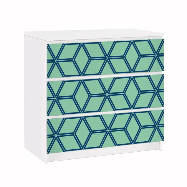 Selvklæbende folier mønstre Cube pattern Green