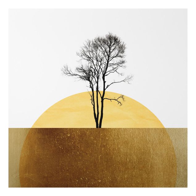 Billeder landskaber Golden Sun With Tree