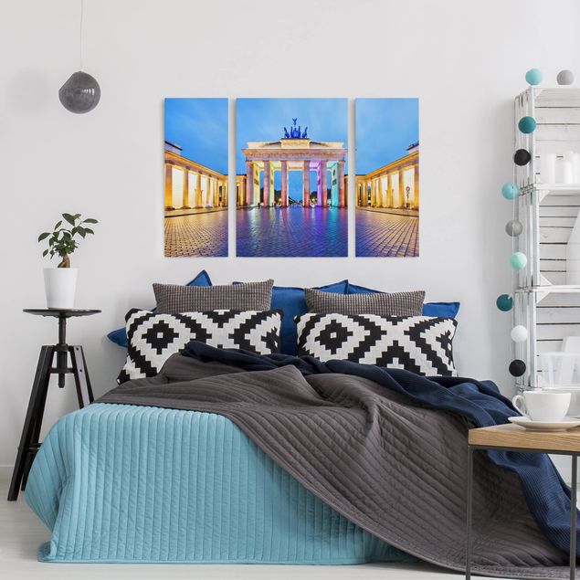 Billeder på lærred arkitektur og skyline Illuminated Brandenburg Gate