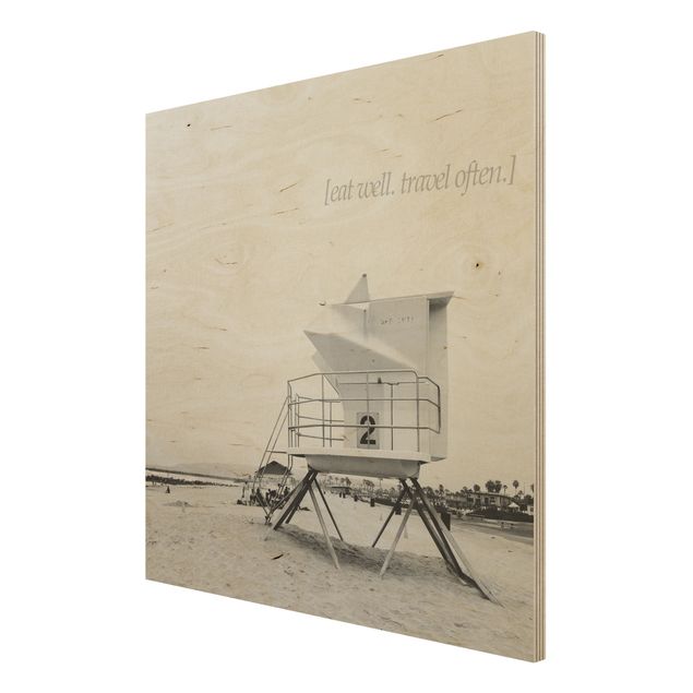 Prints på træ strande Poetic Landscape - Travel