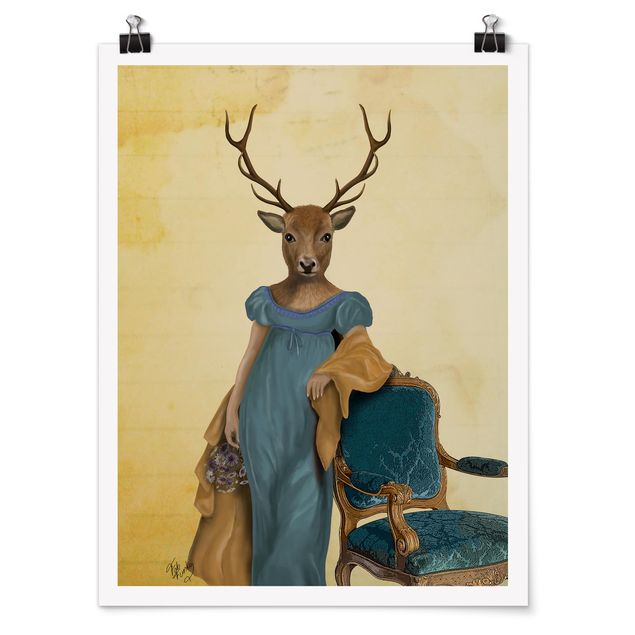 Plakater dyr Animal Portrait - Deer Lady