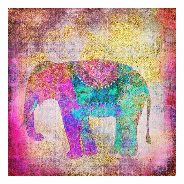 Billeder elefanter Colourful Collage - Indian Elephant