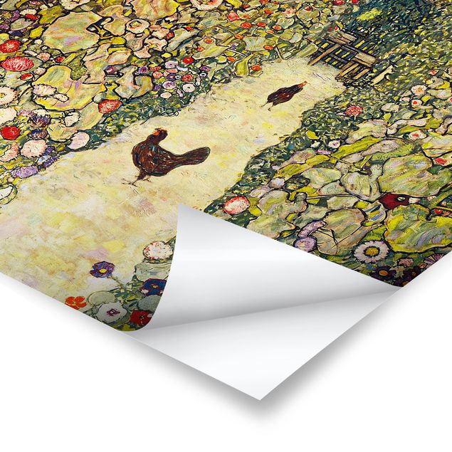 Plakater kunsttryk Gustav Klimt - Garden Path with Hens