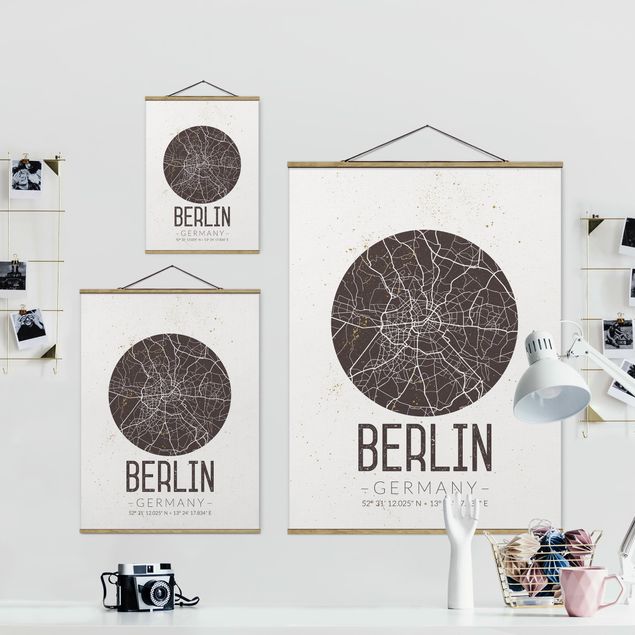 Billeder brun City Map Berlin - Retro