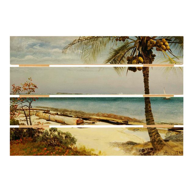 Prints på træ landskaber Albert Bierstadt - Tropical Coast