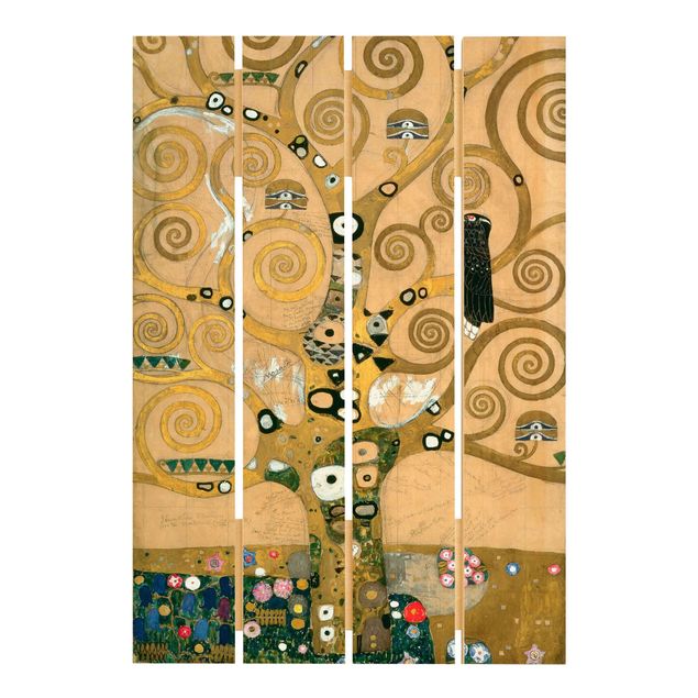 Prints på træ landskaber Gustav Klimt - The Tree of Life