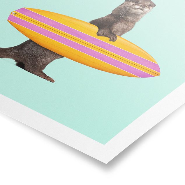 Billeder strande Otter With Surfboard