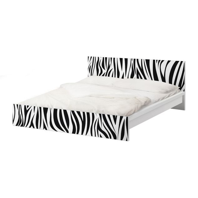 Möbelfolie für IKEA Malm Bett niedrig 140x200cm - Klebefolie Zebra Pattern