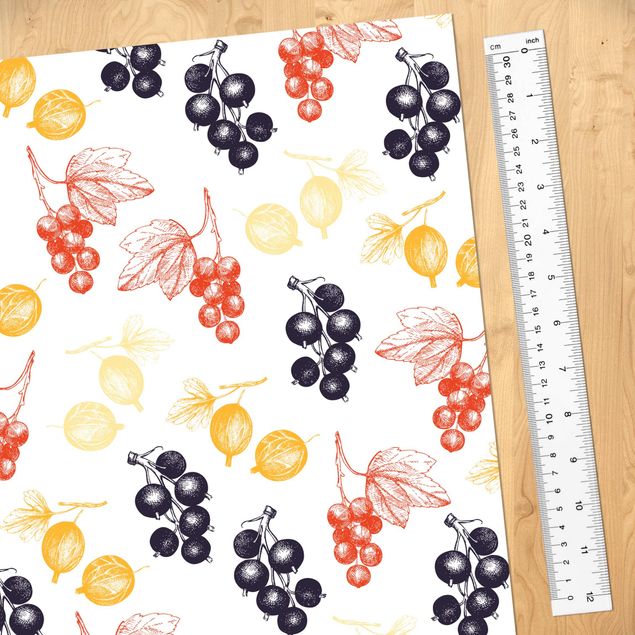 Selvklæbende folier Hand Drawn Berry Pattern For Kitchen