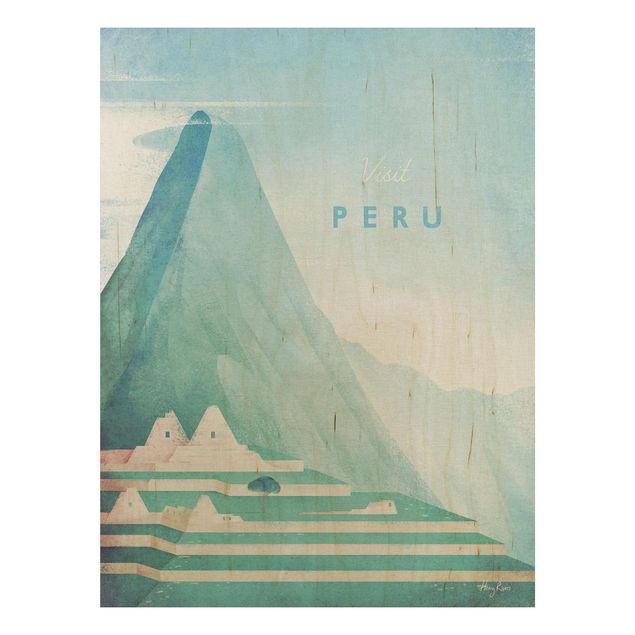Prints på træ landskaber Travel Poster - Peru