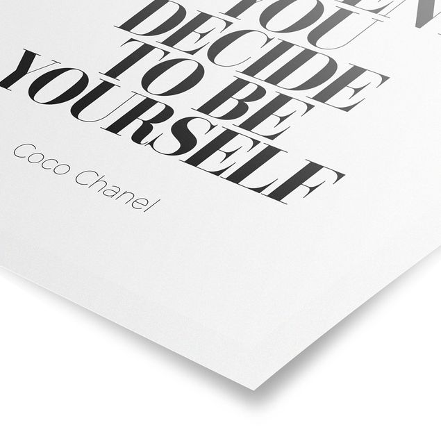 Billeder sort og hvid Be Yourself Coco Chanel