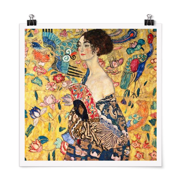 Kunst stilarter Gustav Klimt - Lady With Fan