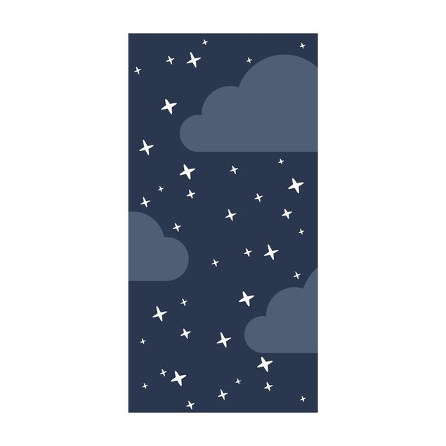 gulvtæpper blå Stilised Stars In Night Sky