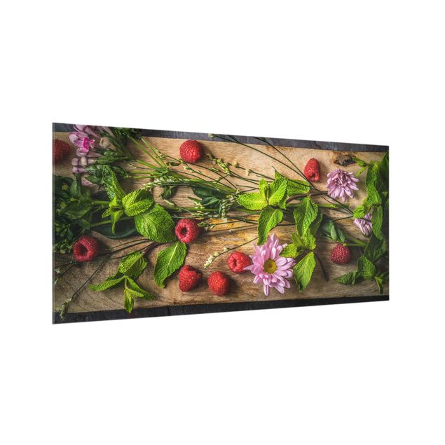 Stænkplader glas krydderier og urter Flowers Raspberry Mint
