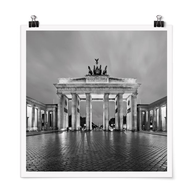 Plakater arkitektur og skyline Illuminated Brandenburg Gate II
