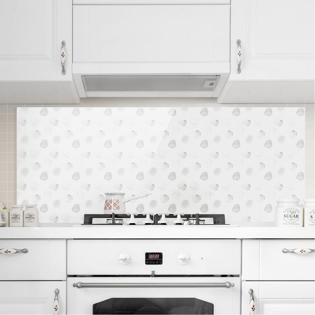køkken dekorationer Watercolour Dots Gray