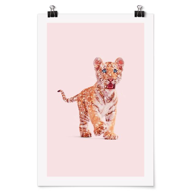 Plakater dyr Tiger With Glitter